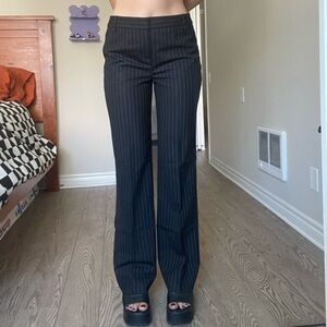 BCBG MaxArzia slacks - black w/brown and white pinstripes - straight leg - size4